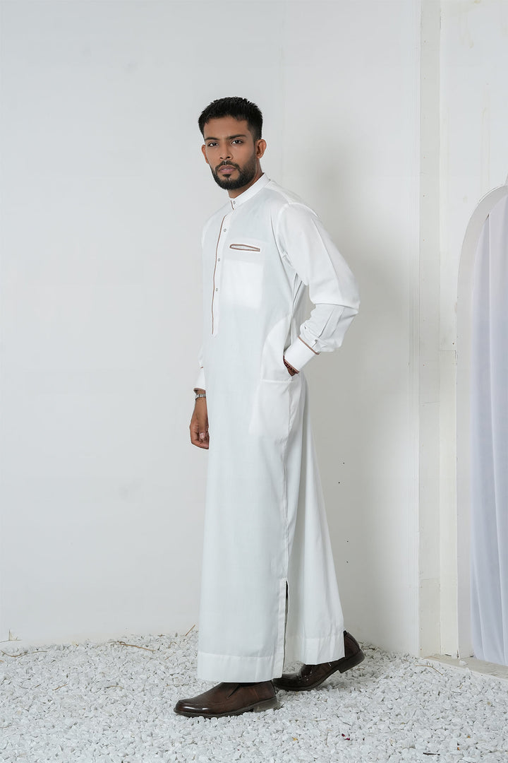 Royal Arabic Jubba by Edge Republic Mens RTW Solids Cotton Viscose 2 Piece Suit JB 003 Festive Collection