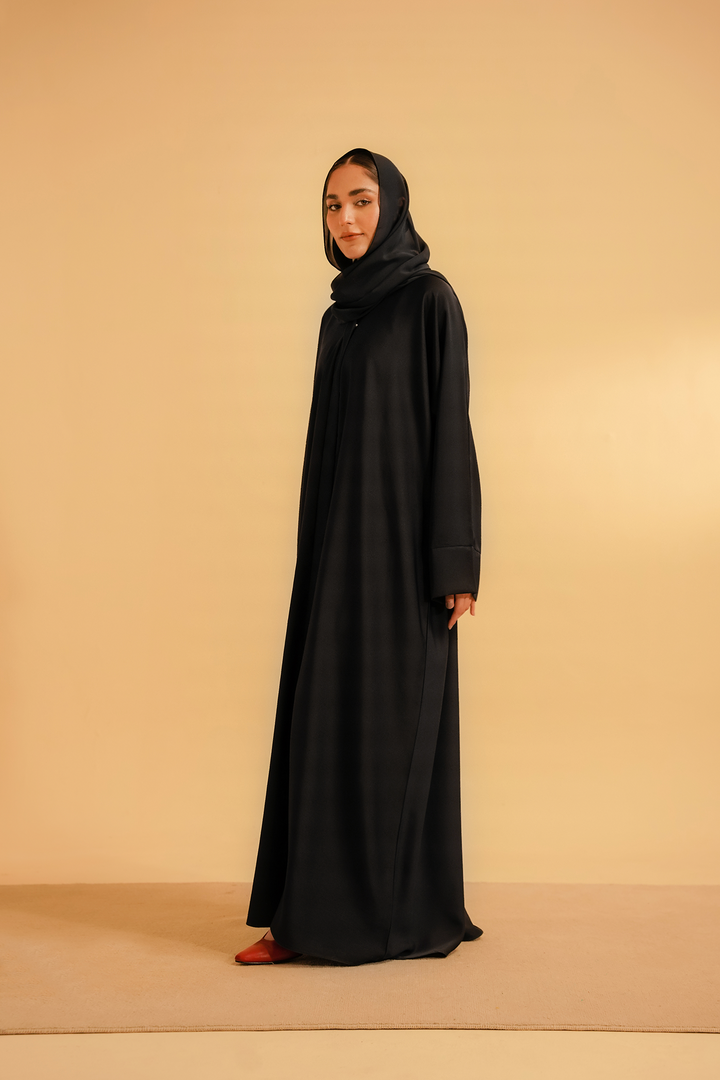 Divinely Crafted Women Pret Solids 1 Piece Georgette Basic Abaya Navy - Summer Collection