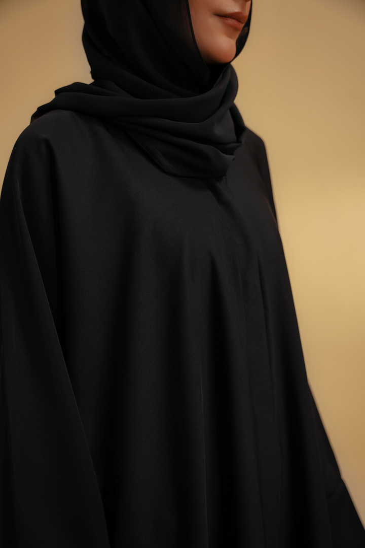 Divinely Crafted Women Pret Solids 1 Piece Georgette Basic Abaya Navy - Summer Collection