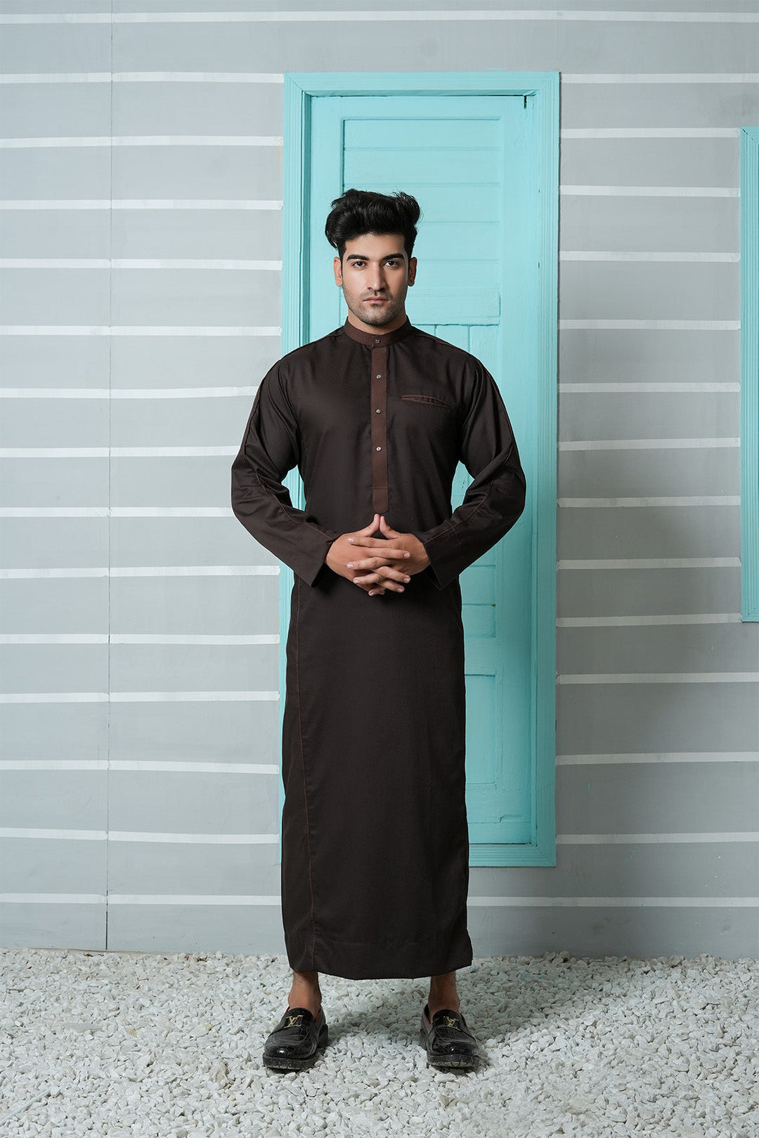 Royal Arabic Jubba by Edge Republic Mens RTW Solids Cotton Viscose 2 Piece Suit JB 002 Festive Collection