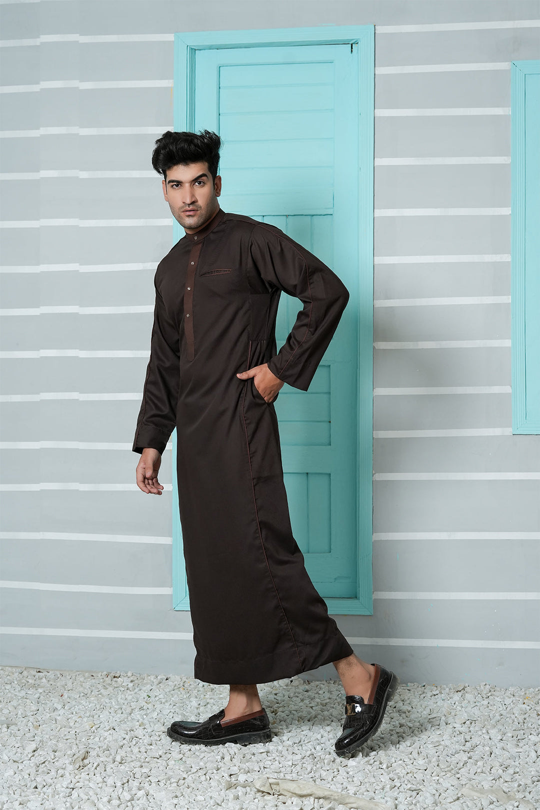 Royal Arabic Jubba by Edge Republic Mens RTW Solids Cotton Viscose 2 Piece Suit JB 002 Festive Collection