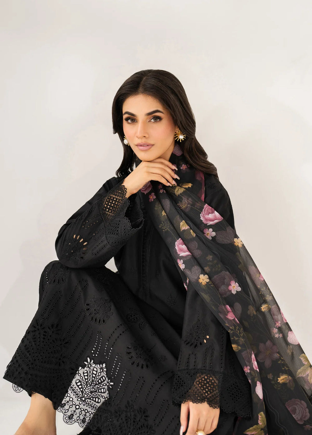 Layana by Xenia Formals Unstitched Embroidered Lawn 3 Piece Suit XE26ULL D-10 Saphie - Summer Collection