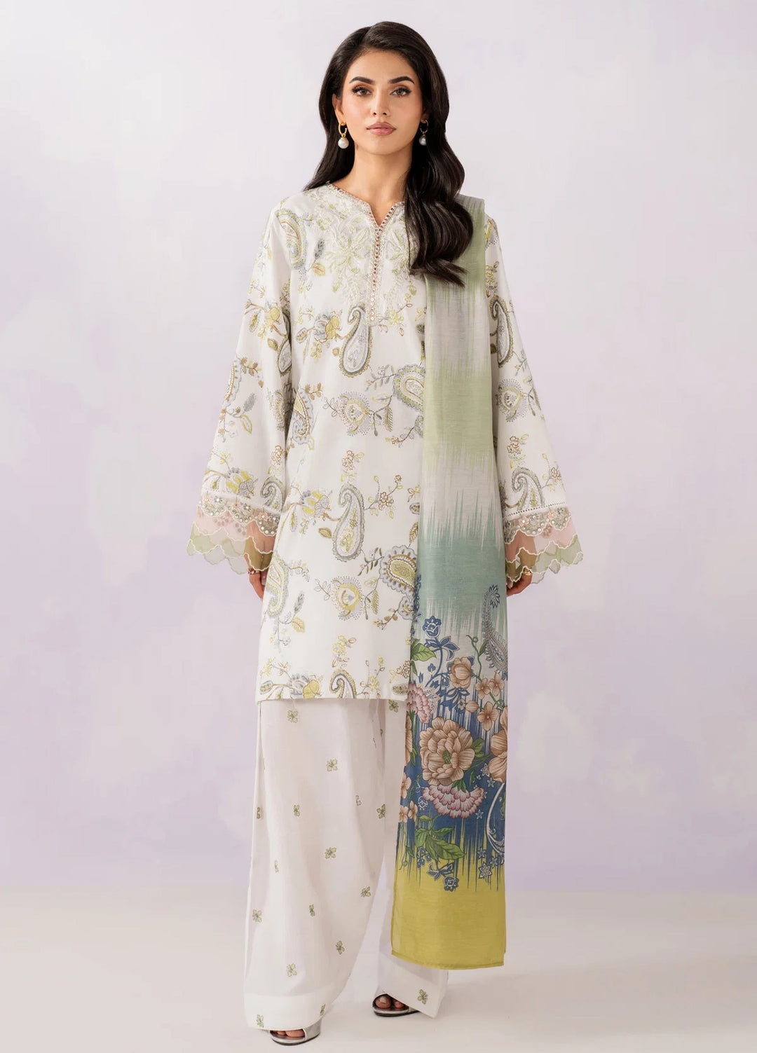Le'essence by Xenia Formals Unstitched Embroidered Lawn 3 Piece Suit XE26UL D-12 Izzy - Summer Collection