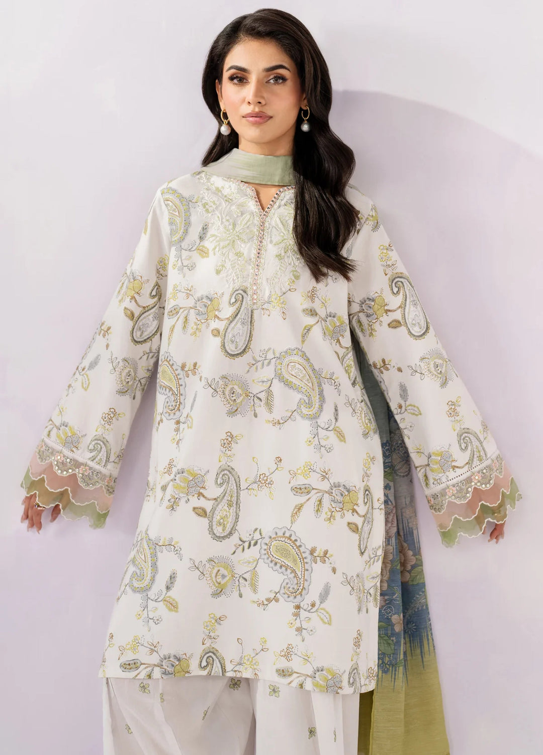 Le'essence by Xenia Formals Unstitched Embroidered Lawn 3 Piece Suit XE26UL D-12 Izzy - Summer Collection