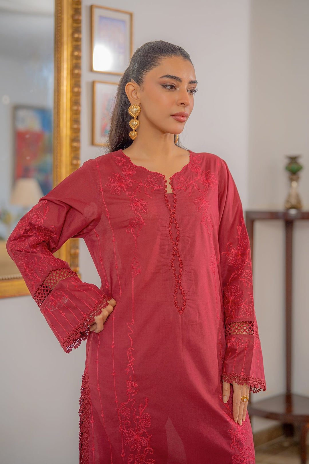 Sahar Women RTW Chikankari Embroidered Lawn 2 Piece Suit Bloom Surge - Festive Collection