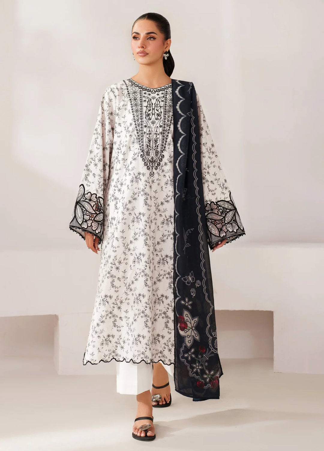 Le'essence by Xenia Formals Unstitched Embroidered Lawn 3 Piece Suit XE26UL D-03 Tia - Summer Collection