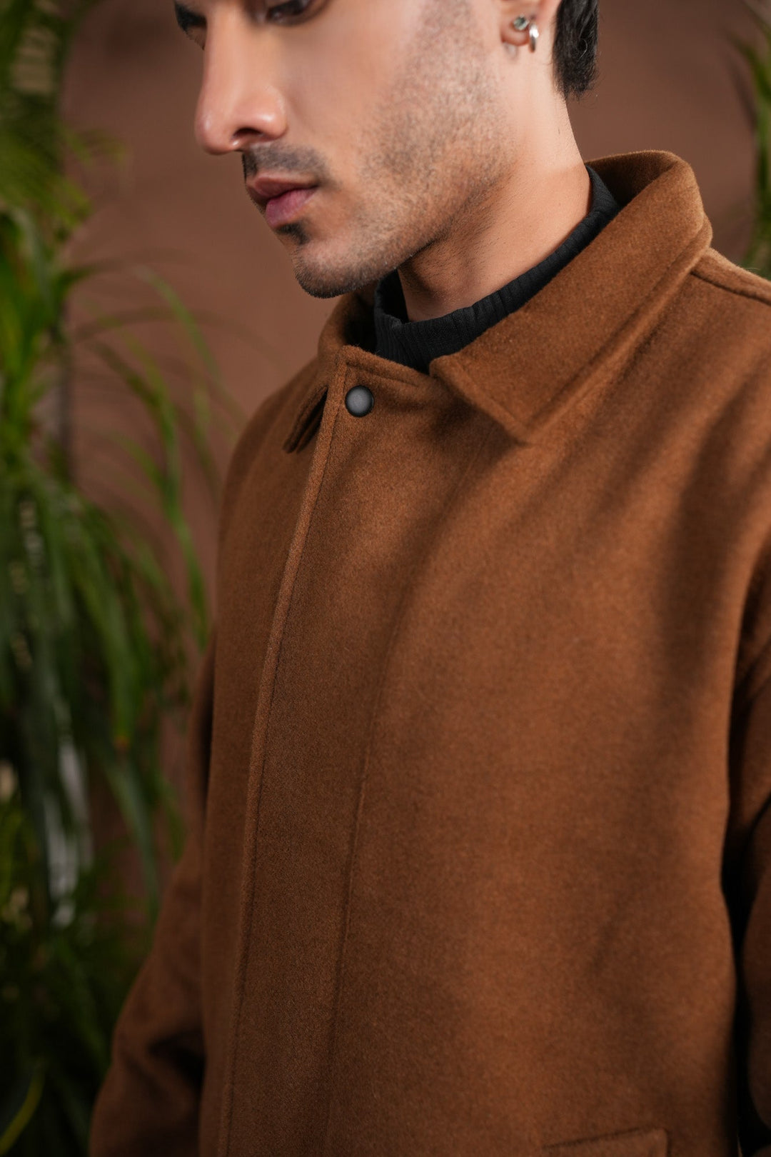 Muraqsh Ready To Wear Solids Cotton Men Camel Tailored Wool Coat ABD-CTWC - Summer Collection