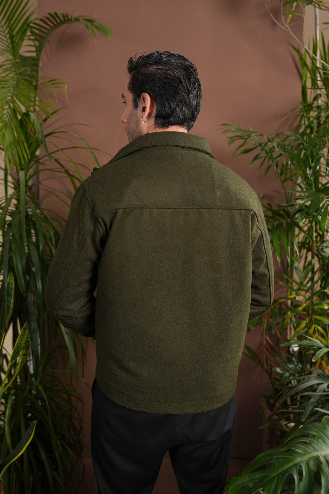 Muraqsh Ready To Wear Solids Cotton Men Green Tailored Wool Coat ABD-GTWC - Summer Collection