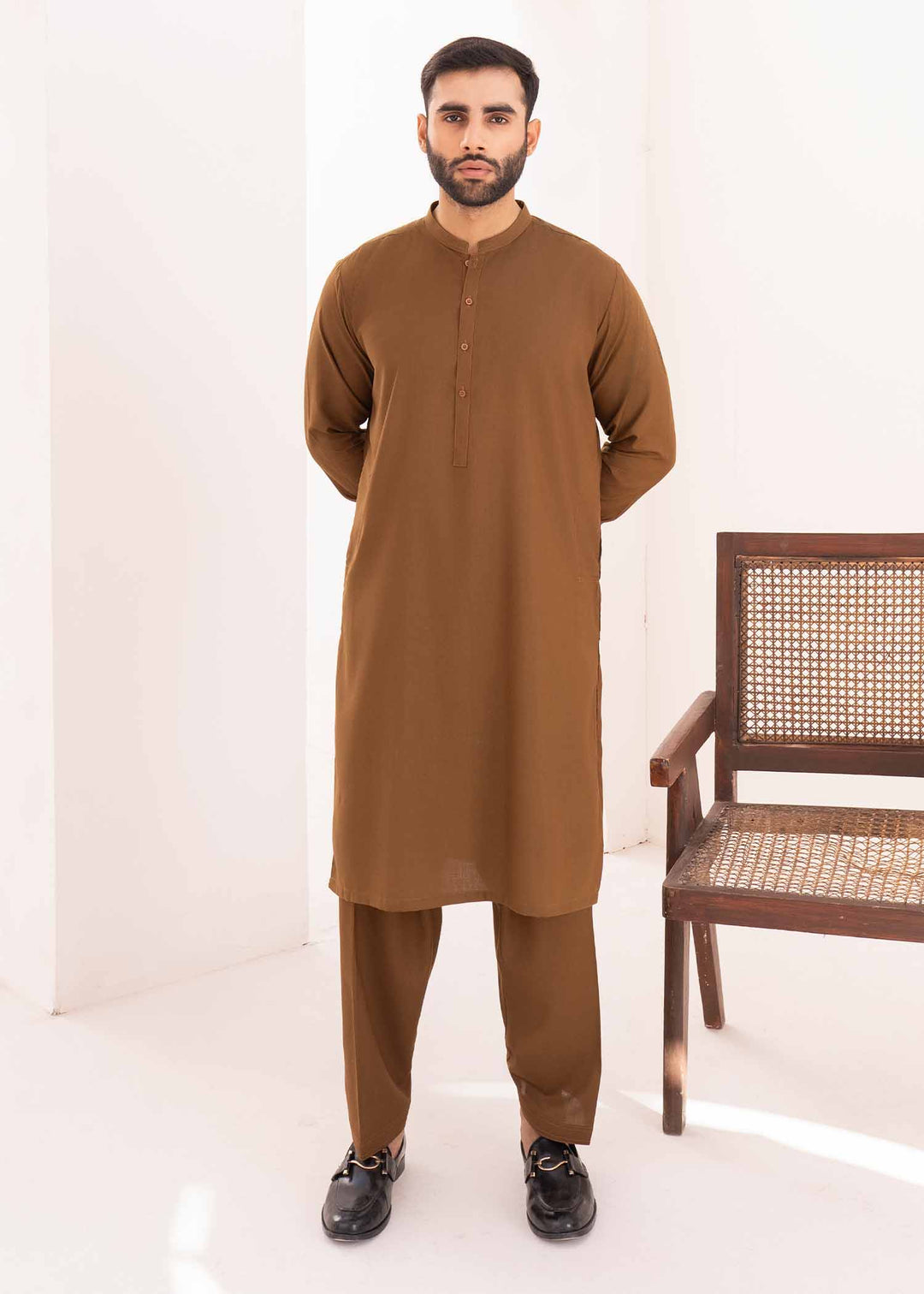 Shaandar by Buraq Mens RTW Solids Wash N Wear 2 Piece Suit Zameer Casual Collection