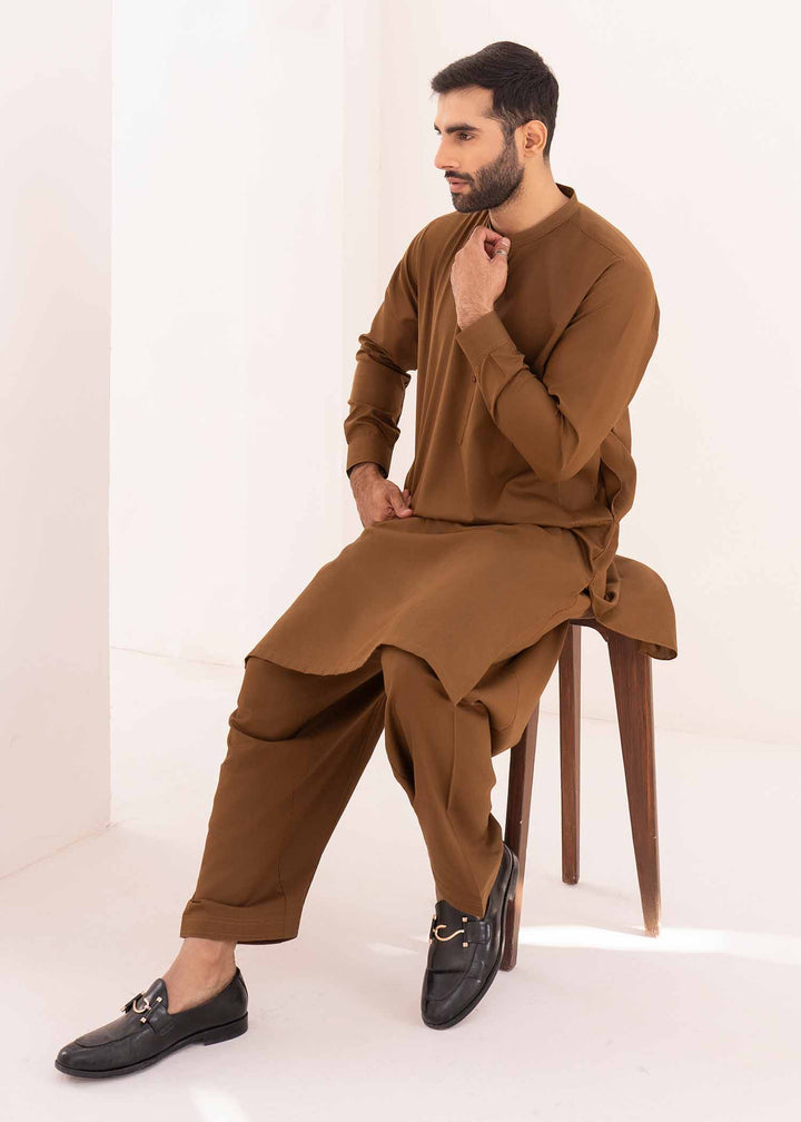 Shaandar by Buraq Mens RTW Solids Wash N Wear 2 Piece Suit Zameer Casual Collection