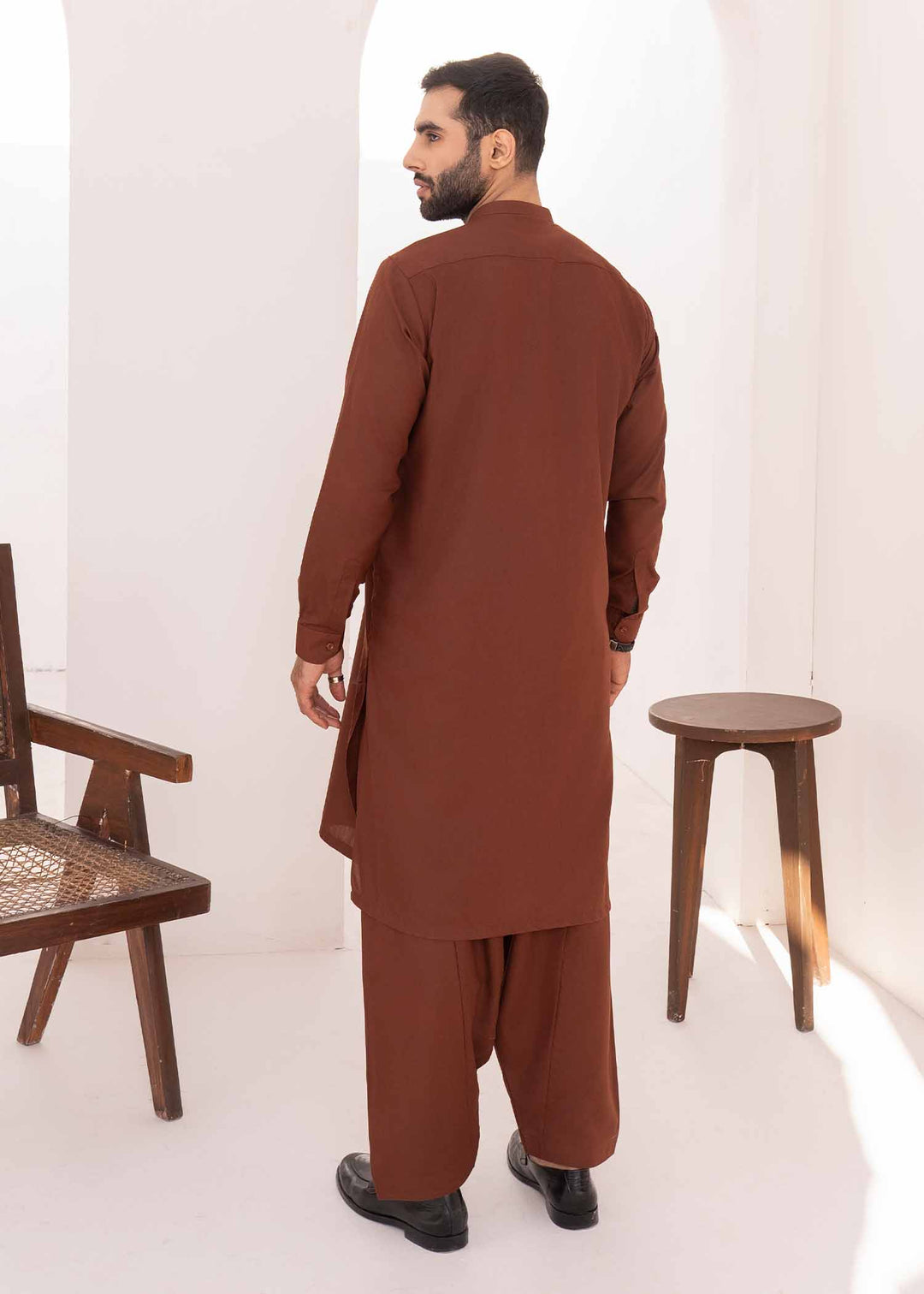 Shaandar by Buraq Mens RTW Solids Wash N Wear 2 Piece Suit Sarmad Casual Collection