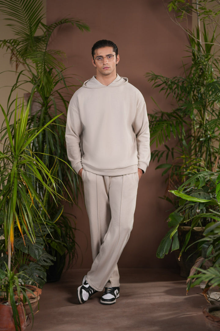 Muraqsh Ready To Wear Solids Cotton Men Ecru White Interlock Coord Set ABD-EWICS - Summer Collection