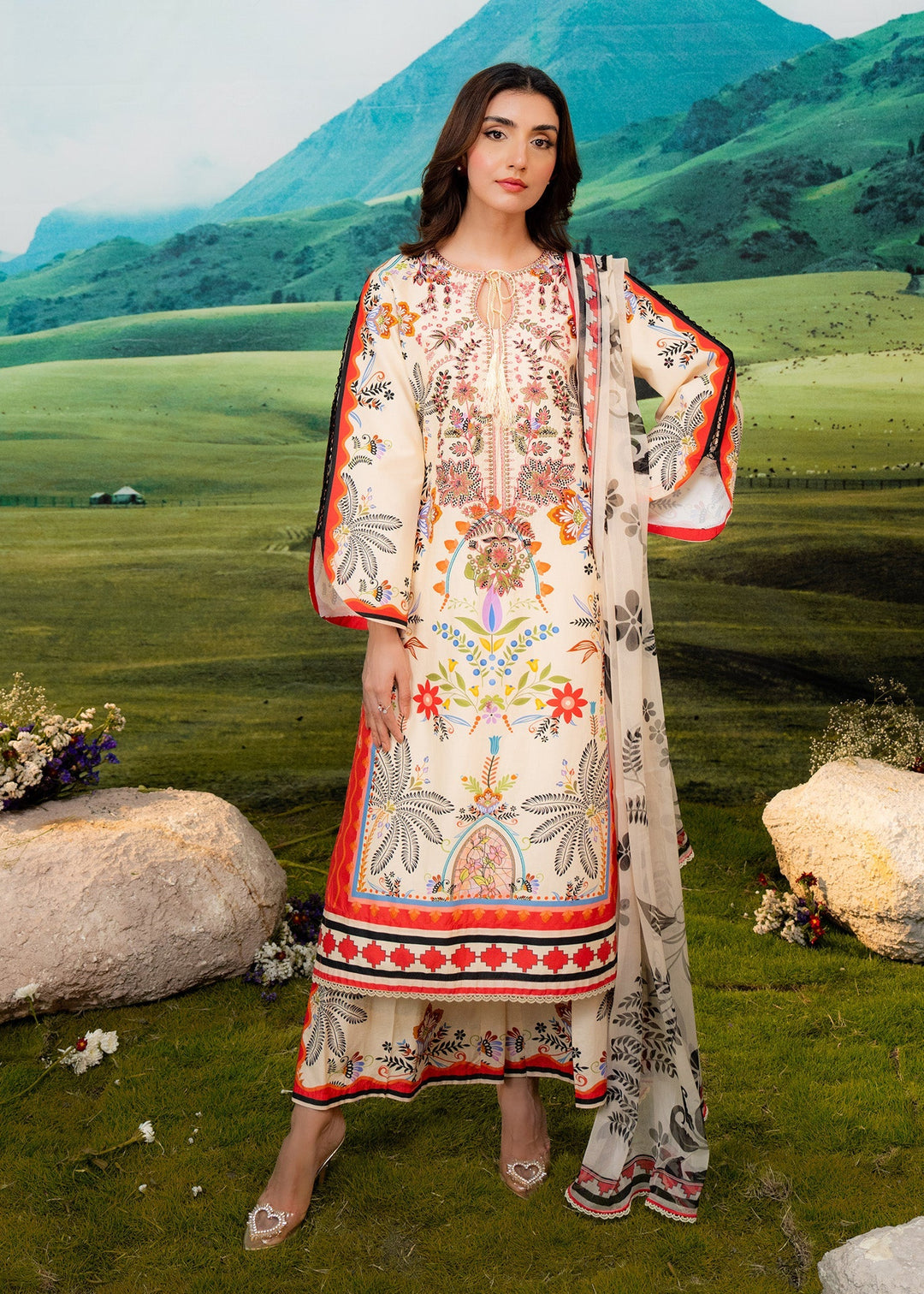 Elysian by Meerak RTW Embroidered Lawn 3 Piece Suit Ardis Casual Collection