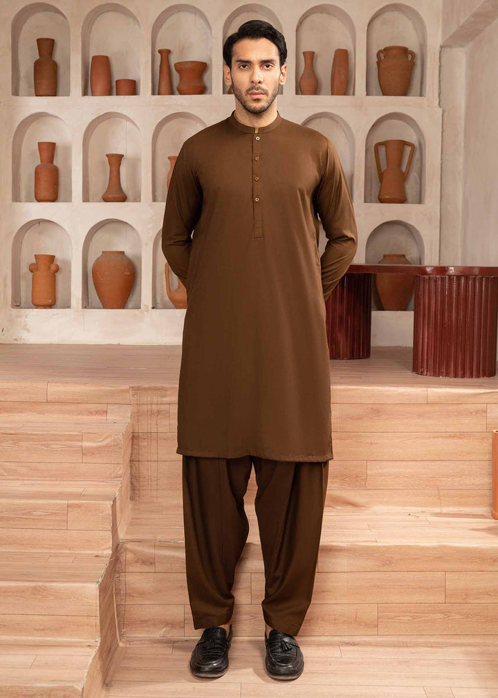 Shaandar by Buraq Mens RTW Solids Wash N Wear 2 Piece Suit Asfar Casual Collection