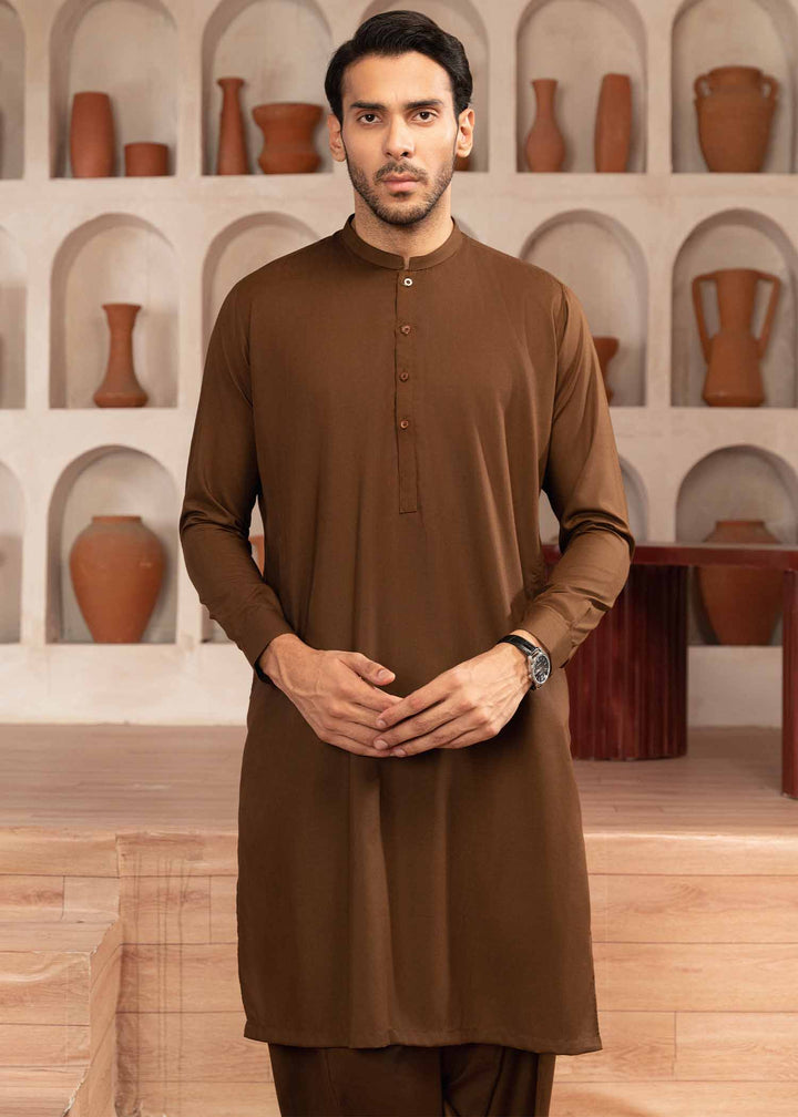 Shaandar by Buraq Mens RTW Solids Wash N Wear 2 Piece Suit Asfar Casual Collection