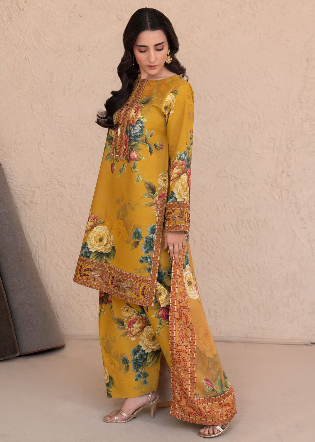 Meerak Women Khaddar Pret 3 Piece Embroidered Khaddar 206 - Winter Collection