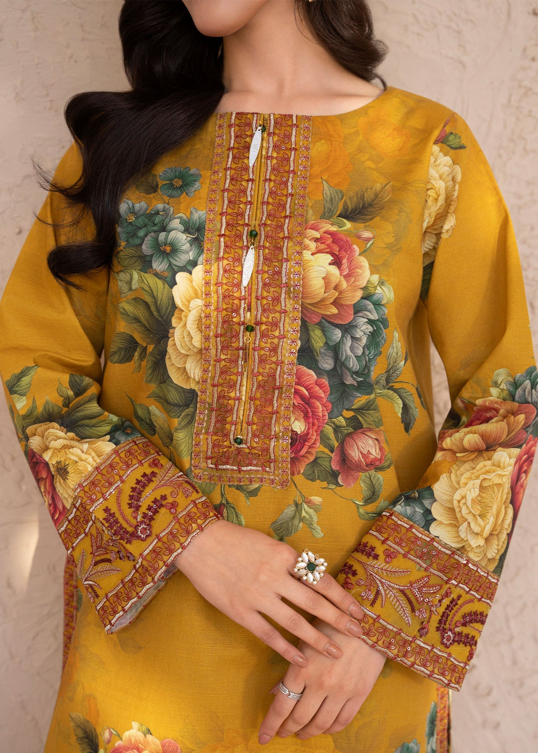 Meerak Women Khaddar Pret 3 Piece Embroidered Khaddar 206 - Winter Collection