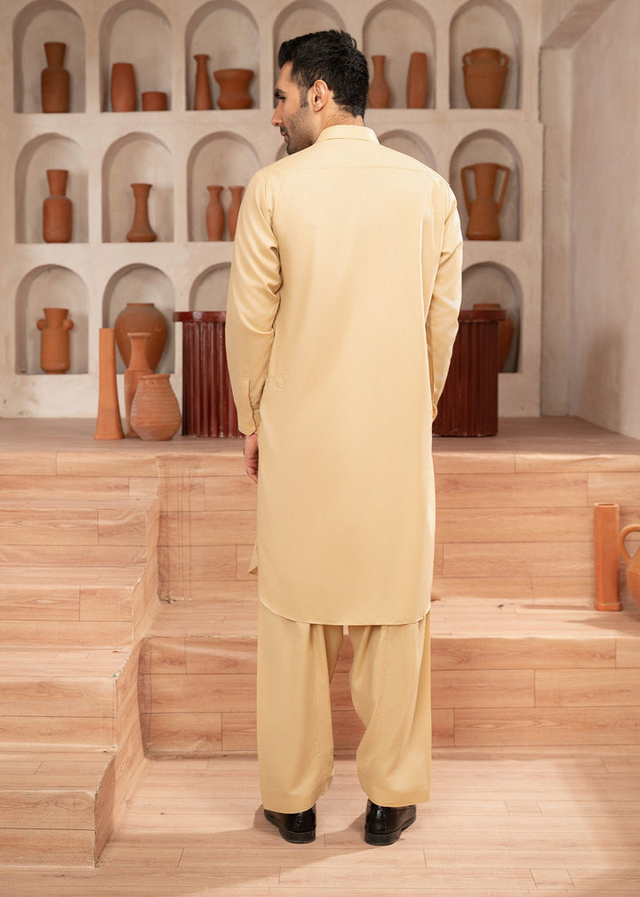 Alif by Buraq Mens RTW Solids Wash N Wear 2 Piece Suit Skin Collared Casual Collection