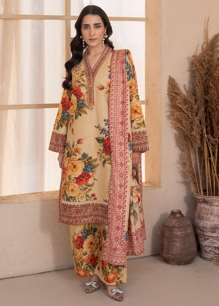 Meerak Women Khaddar Pret 3 Piece Embroidered Khaddar 201 - Winter Collection