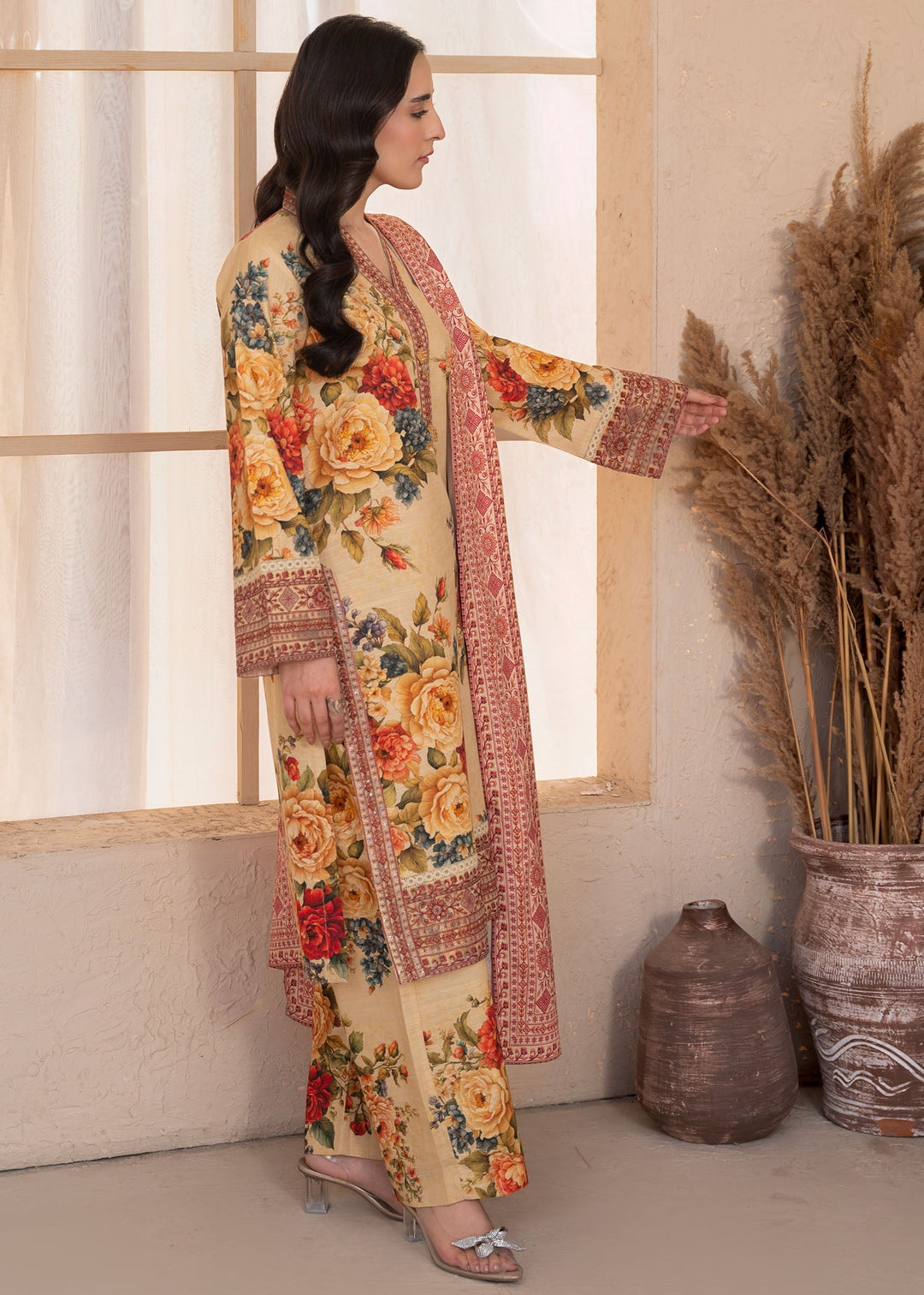 Meerak Women Khaddar Pret 3 Piece Embroidered Khaddar 201 - Winter Collection