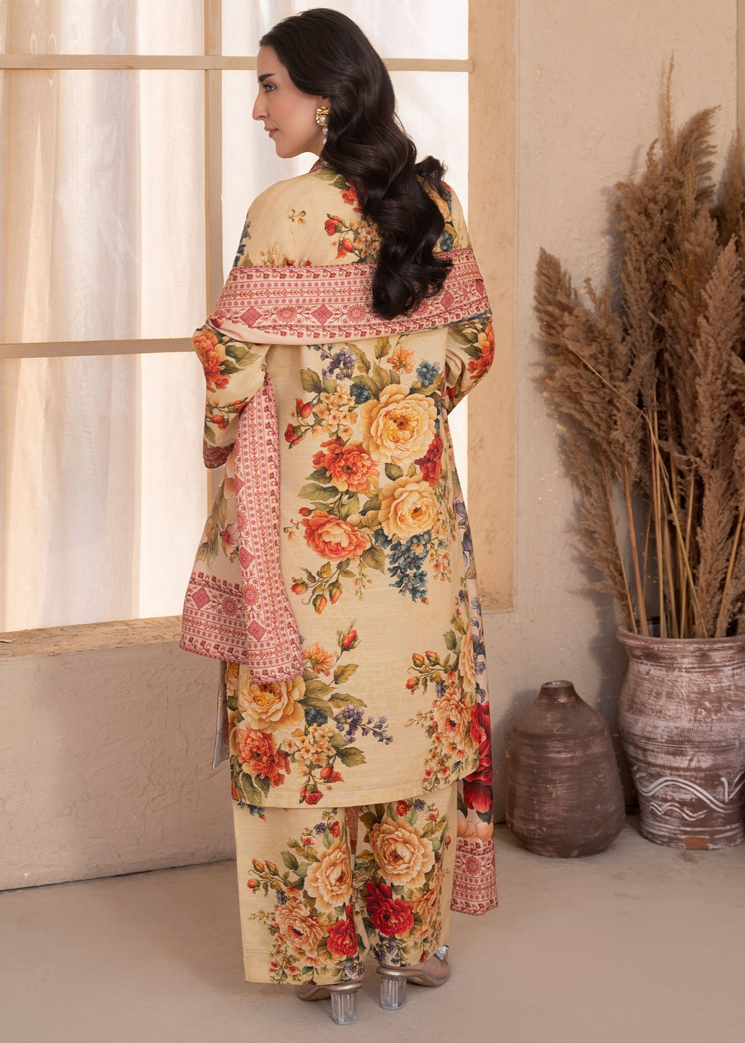 Meerak Women Khaddar Pret 3 Piece Embroidered Khaddar 201 - Winter Collection