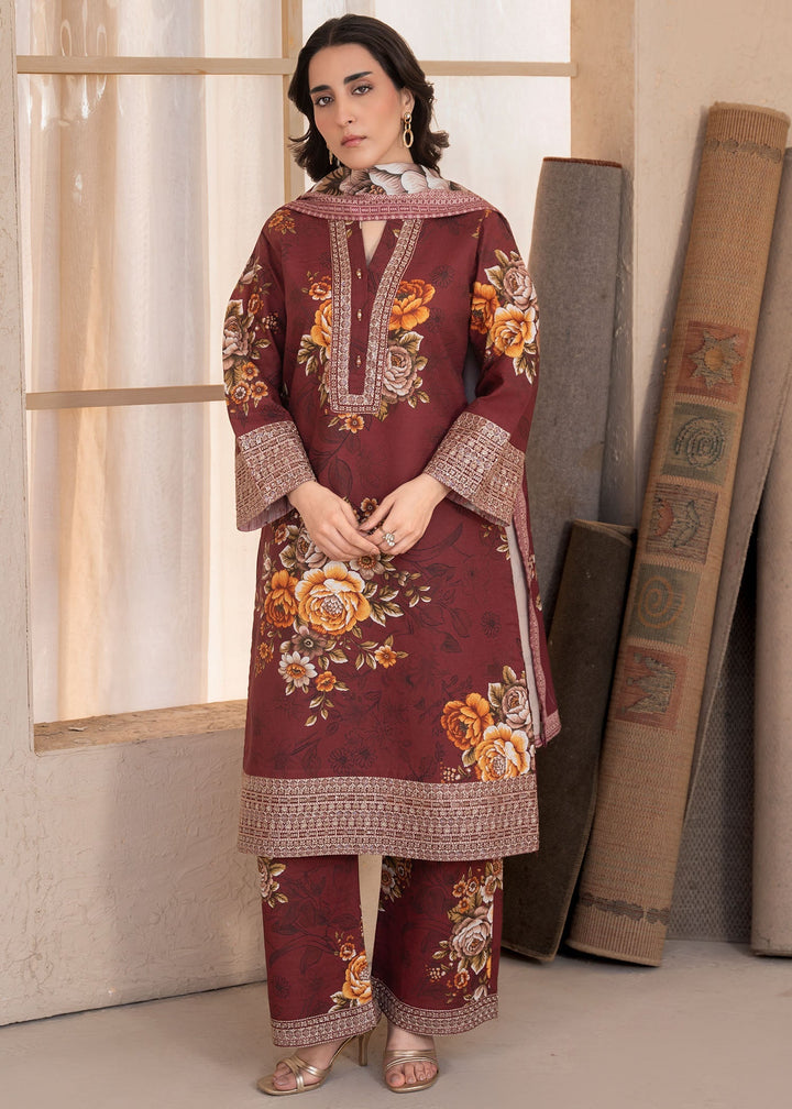 Meerak Women Khaddar Pret 3 Piece Embroidered Khaddar 202 - Winter Collection
