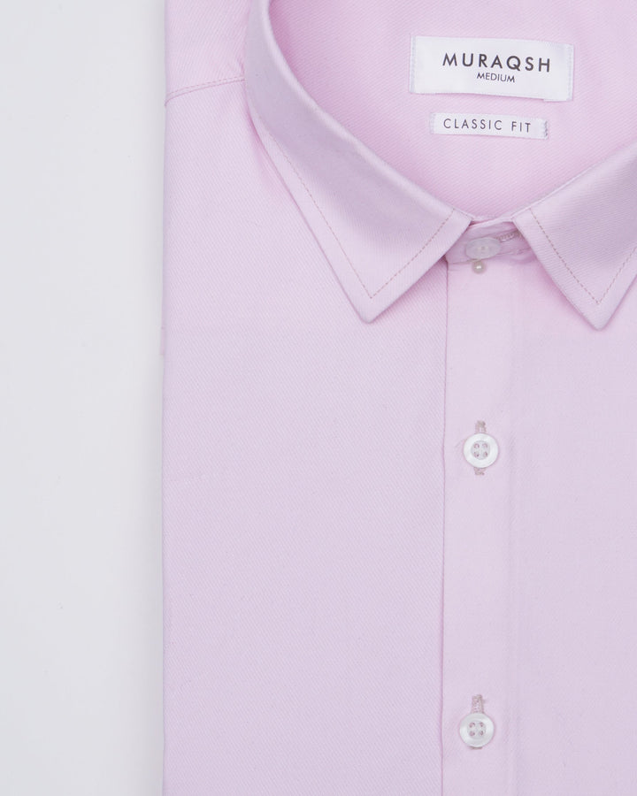 Muraqsh Ready To Wear Solids Cotton Men Tea Pink Textured Formal Shirt ABD-TPTFS - Summer Collection