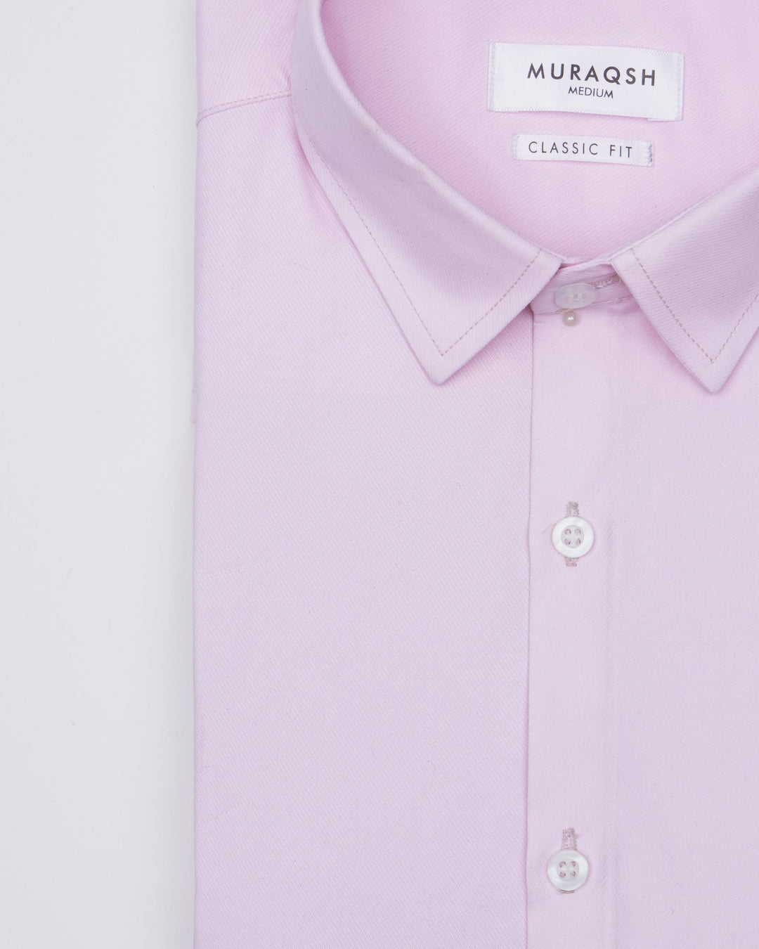Muraqsh Ready To Wear Solids Cotton Men Tea Pink Textured Formal Shirt ABD-TPTFS - Summer Collection