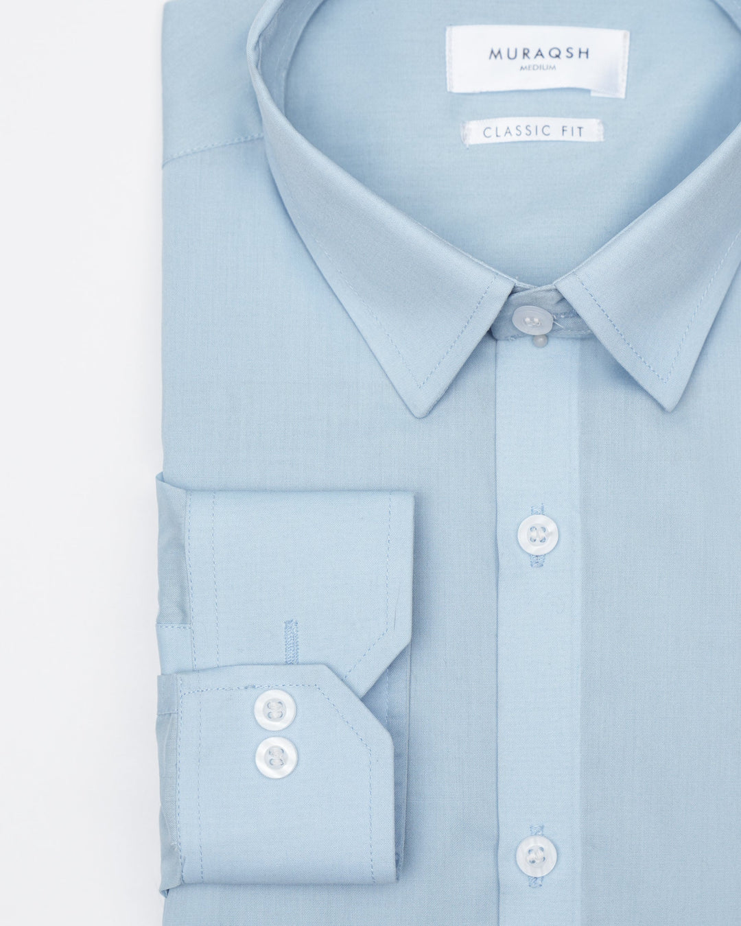 Muraqsh Ready To Wear Solids Cotton Men Sapphire Blue Plain Formal Shirt ABDBPFS - Summer Collection