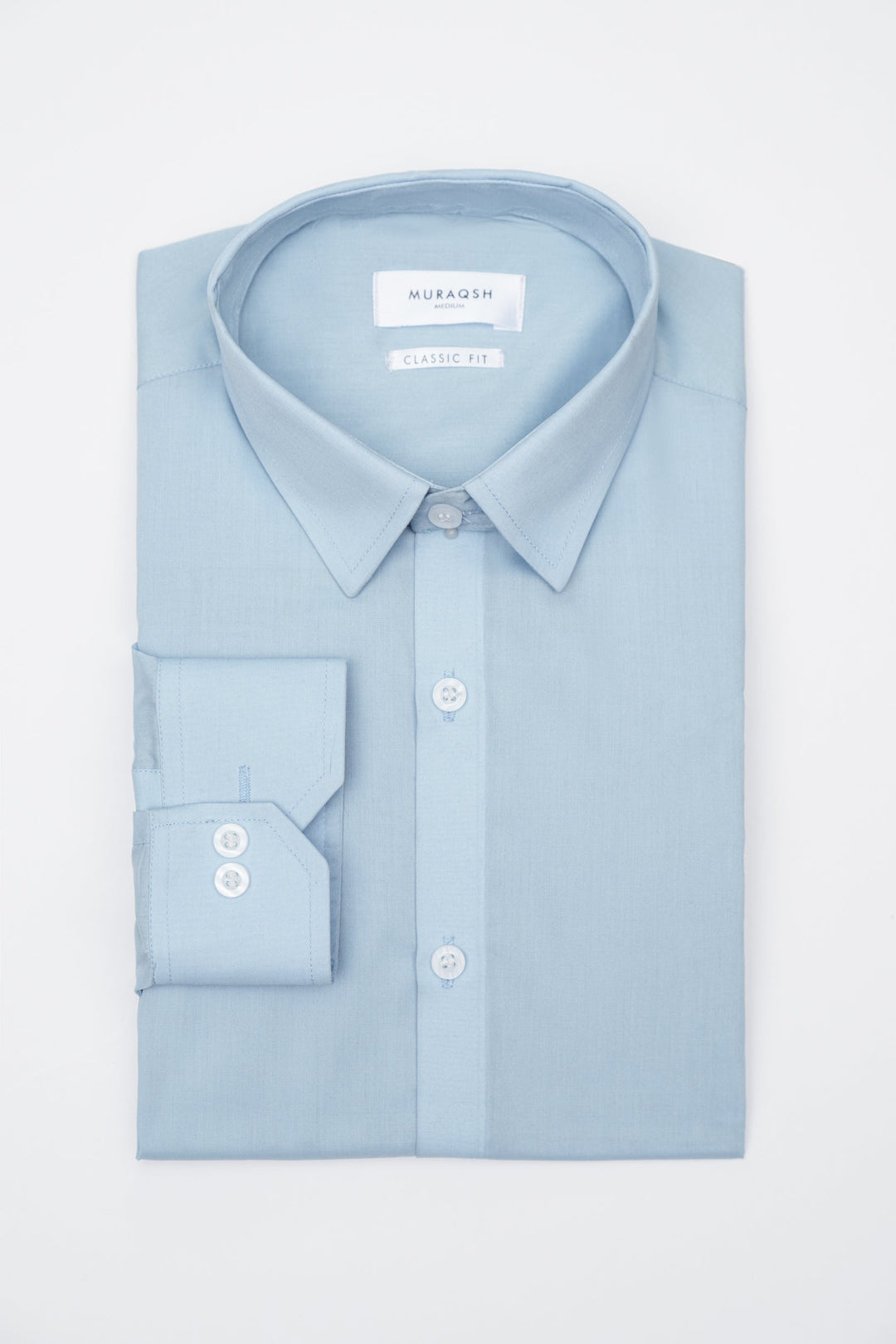 Muraqsh Ready To Wear Solids Cotton Men Sapphire Blue Plain Formal Shirt ABDBPFS - Summer Collection