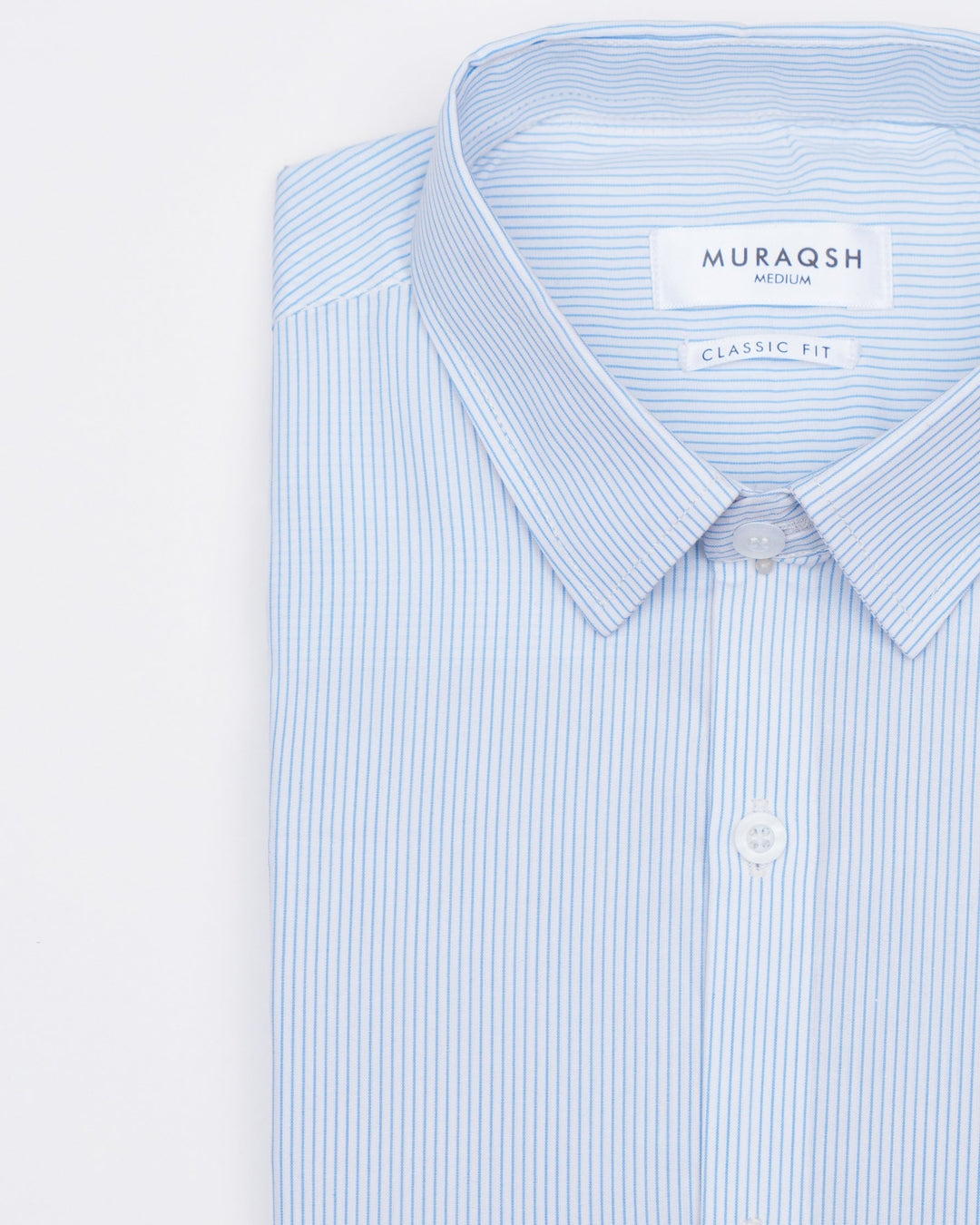 Muraqsh Ready To Wear Solids Cotton Men Blue Lining Formal Shirt ABD-BLFS - Summer Collection