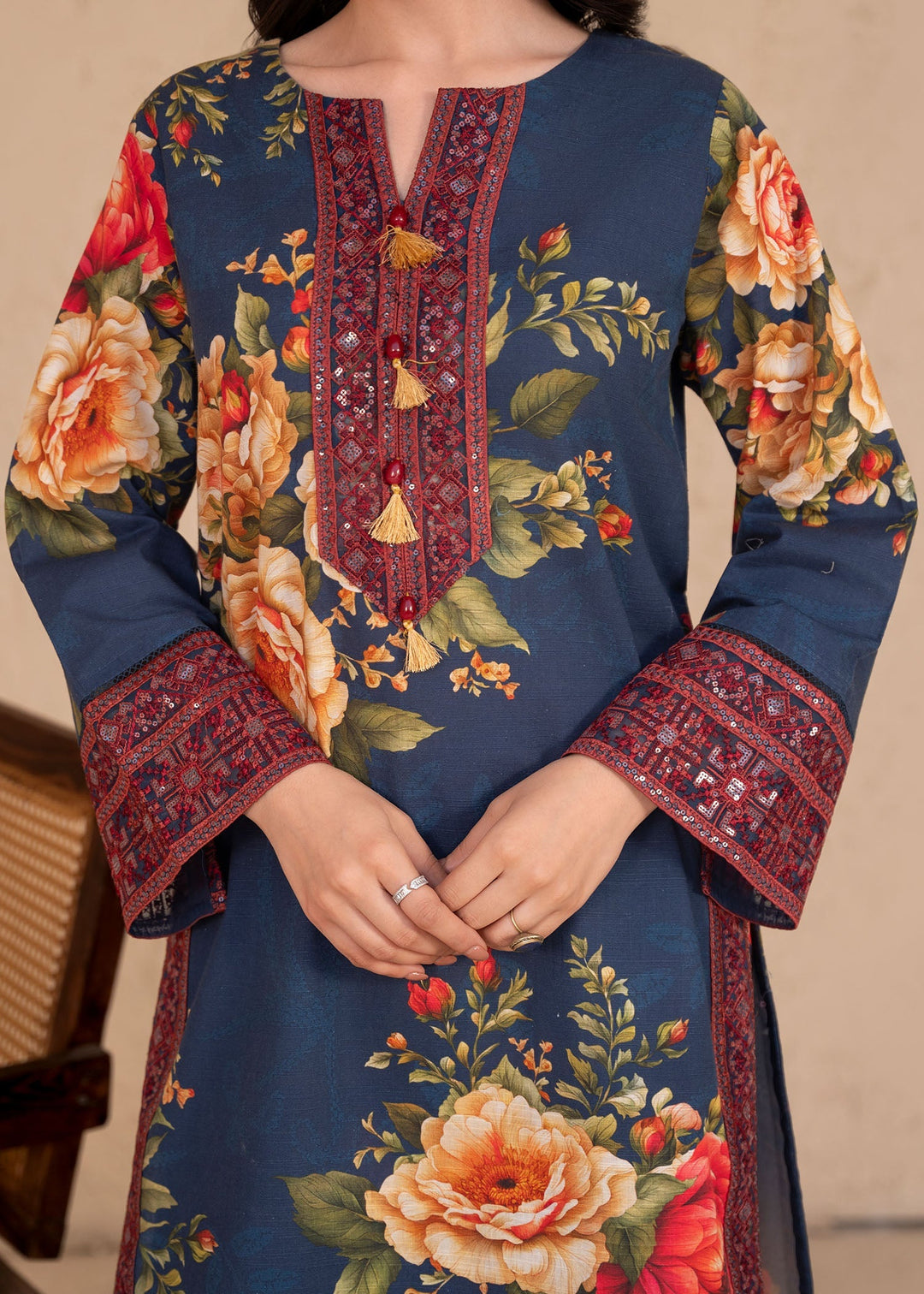 Meerak Women Khaddar Pret 3 Piece Embroidered Khaddar 205 - Winter Collection