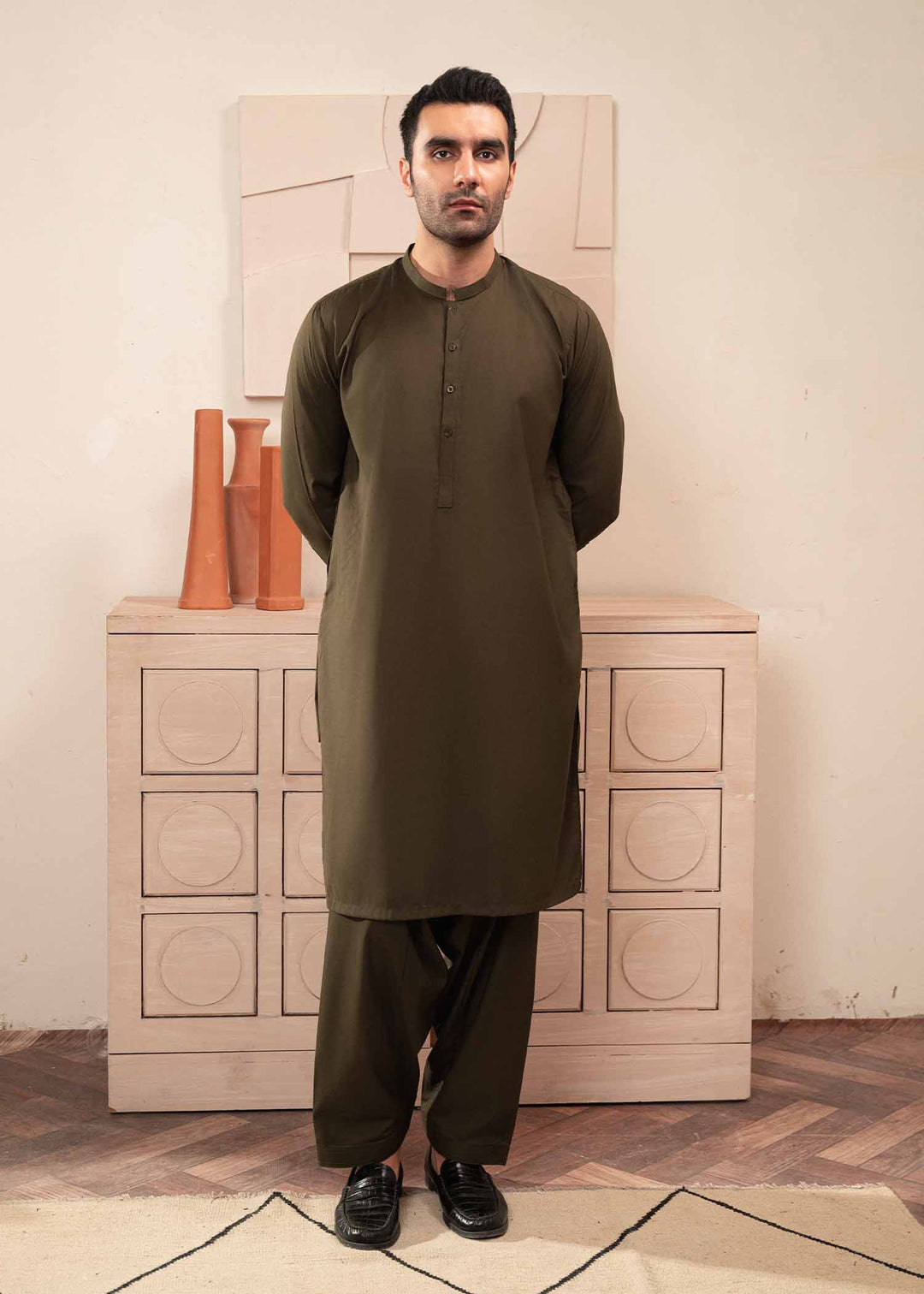 Shaandar by Buraq Mens RTW Solids Wash N Wear 2 Piece Suit Ayaan Casual Collection