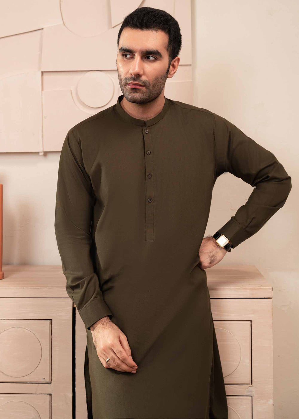 Shaandar by Buraq Mens RTW Solids Wash N Wear 2 Piece Suit Ayaan Casual Collection