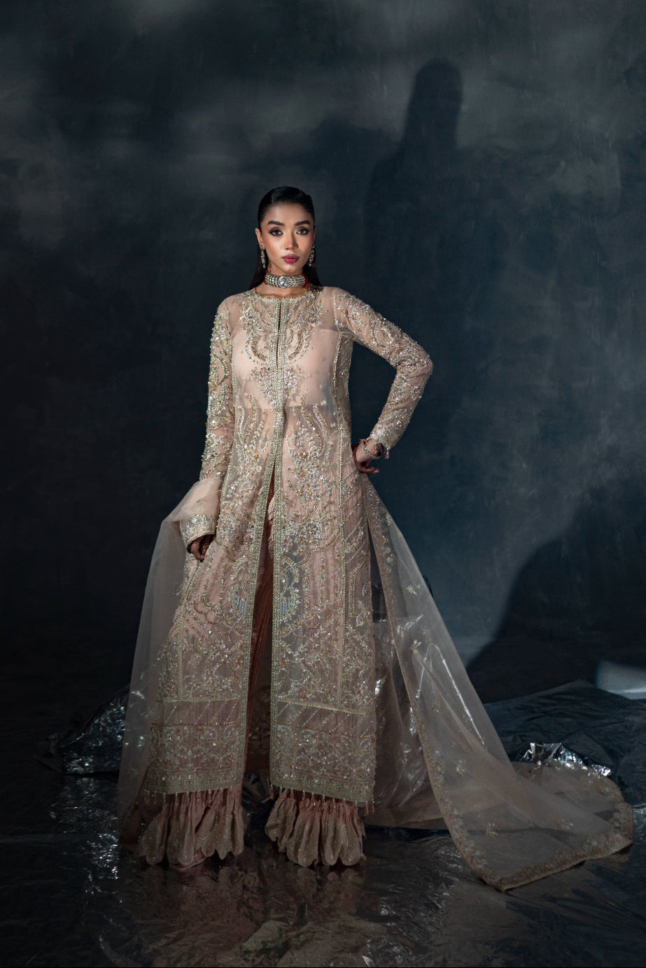 Reve Dore by Enzo RTW Hand work Organza 3 Piece Suit LIORA Wedding Collection