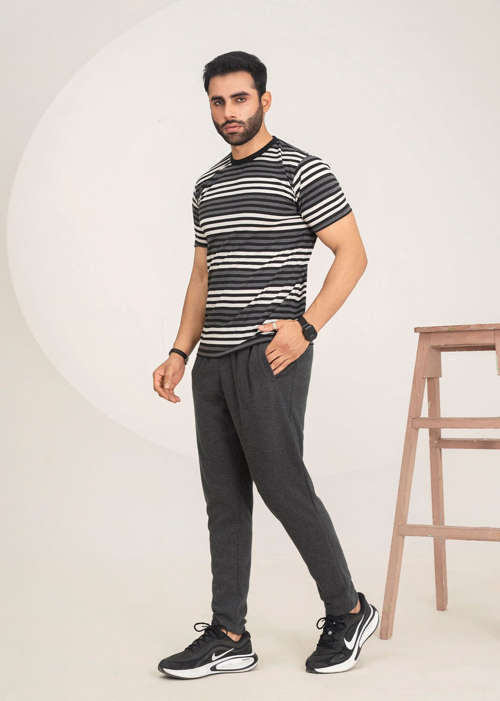 West Drop by Buraq Mens Shirt RTW Solids Cotton 1 Piece Suit Grey Stripper Casual Collection