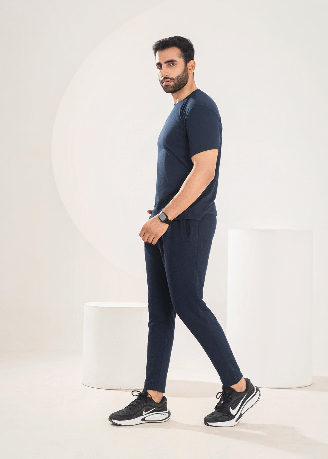 West Drop by Buraq Mens Shirt RTW Solids Cotton 1 Piece Suit Blue Casual Collection