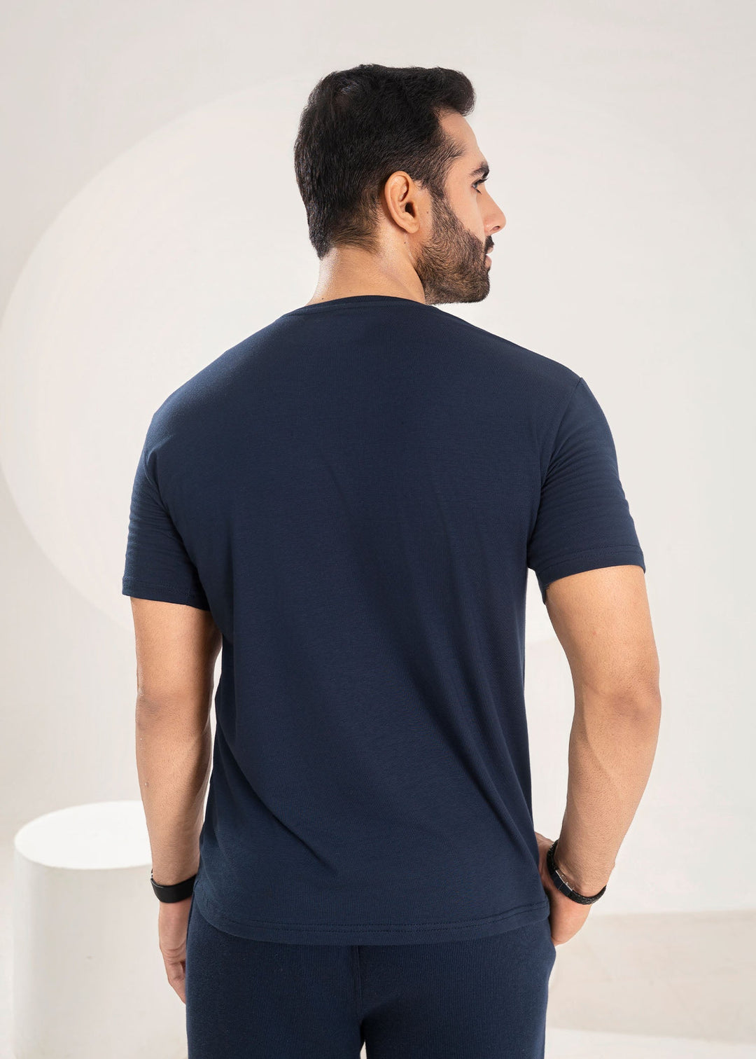 West Drop by Buraq Mens Shirt RTW Solids Cotton 1 Piece Suit Navy blue Casual Collection