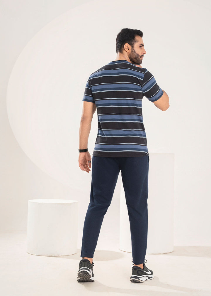 West Drop by Buraq Mens Shirt RTW Solids Cotton 1 Piece Suit Blue Stripper Casual Collection