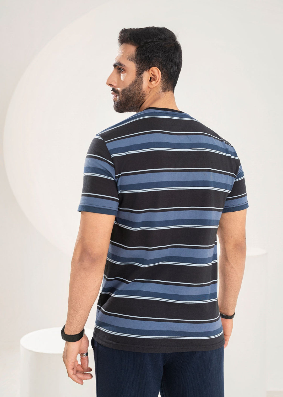 West Drop by Buraq Mens Shirt RTW Solids Cotton 1 Piece Suit Blue Stripper Casual Collection