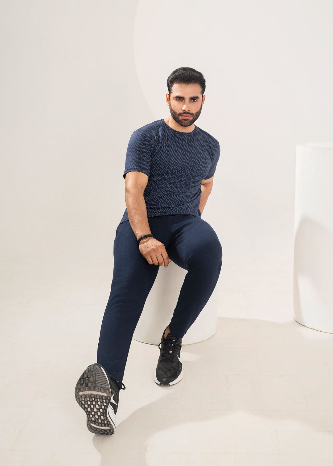 West Drop by Buraq Mens Shirt RTW Solids Cotton 1 Piece Suit Blue Print Casual Collection