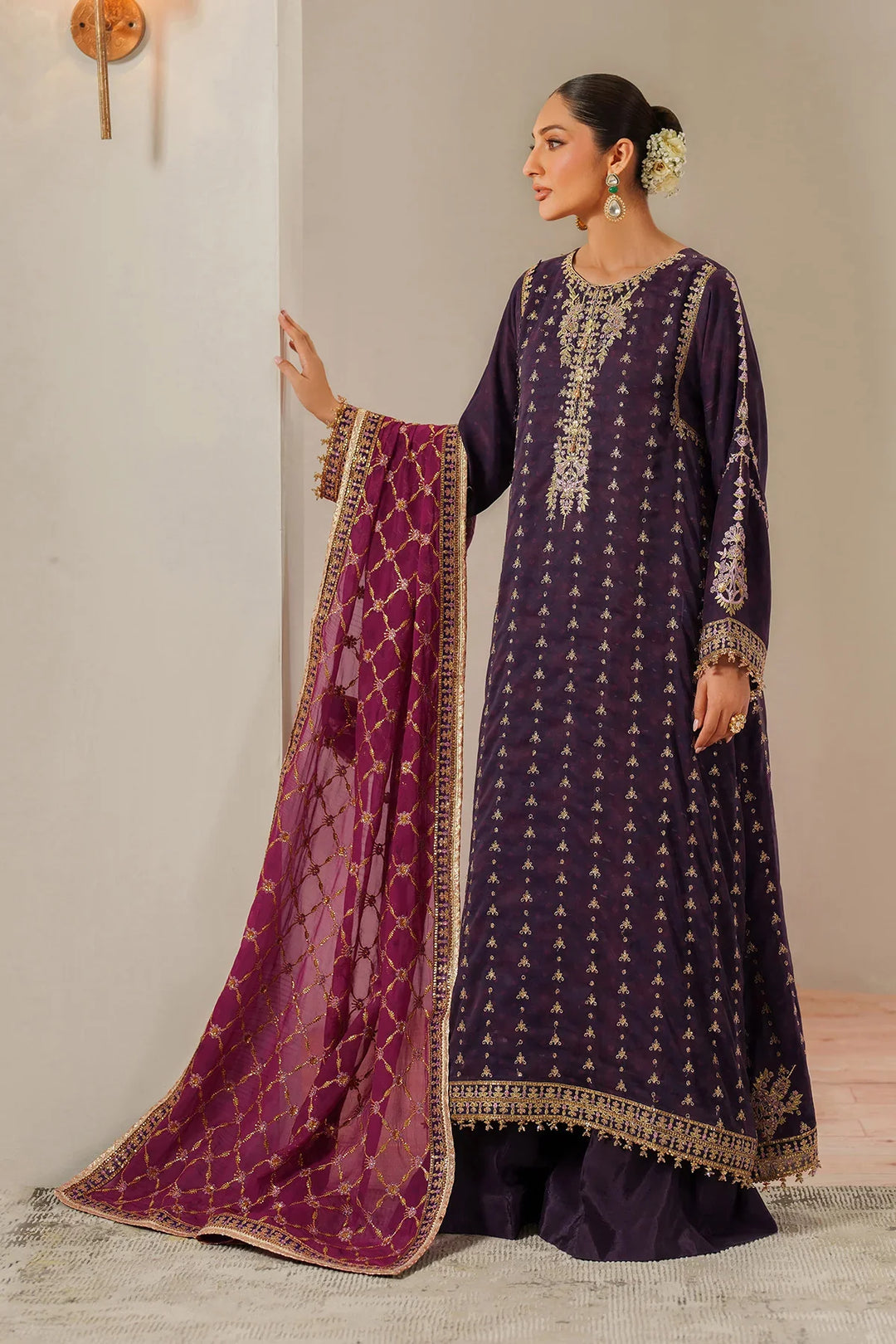 Alizeh Fashion Unstitched Embroidered Chiffon 3 Piece Suit AF26UCF AF-CH-2196-Reya - Festive Collection