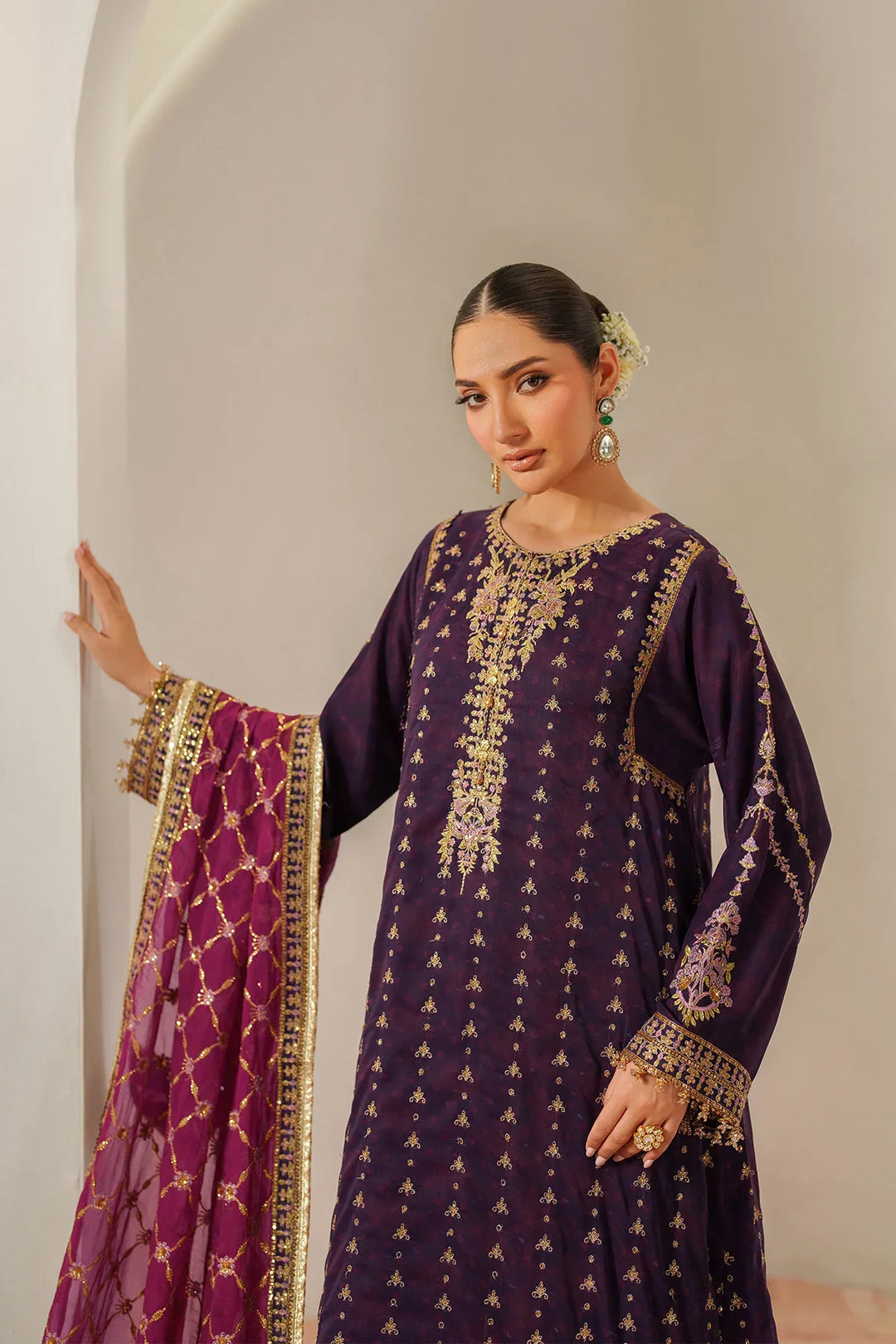 Alizeh Fashion Unstitched Embroidered Chiffon 3 Piece Suit AF26UCF AF-CH-2196-Reya - Festive Collection
