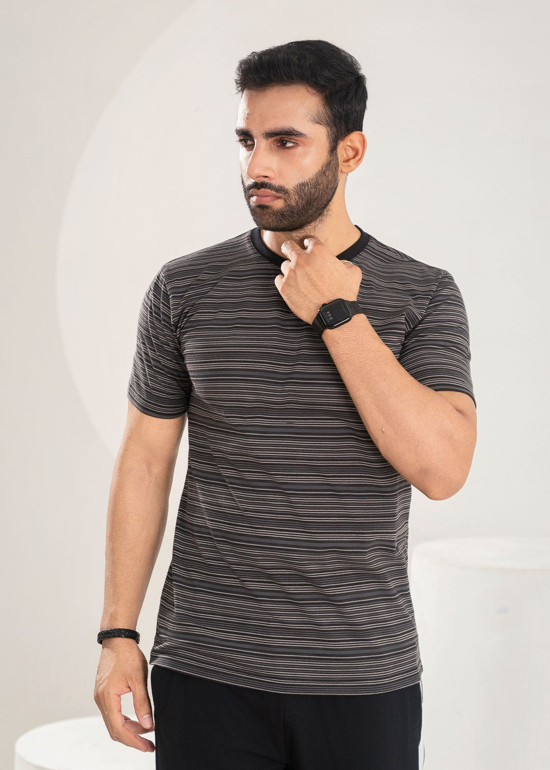 West Drop by Buraq Mens Shirt RTW Solids Cotton 1 Piece Suit Charcoal Stripper Casual Collection
