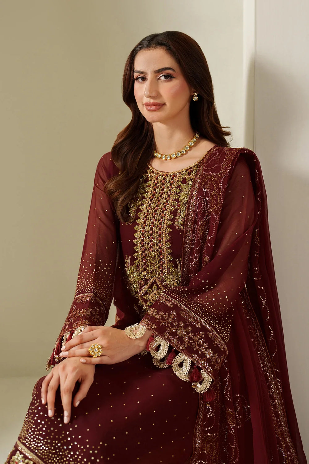 Alizeh Fashion Unstitched Embroidered Chiffon 3 Piece Suit AF26UCF AF-HM-4047-Kavya - Festive Collection