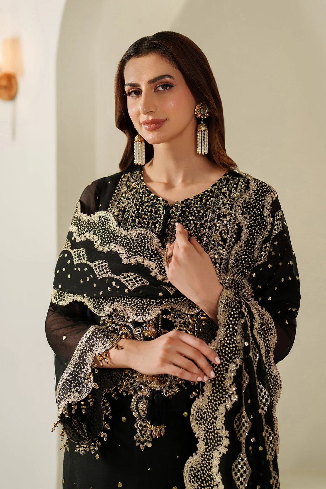 Alizeh Fashion Unstitched Embroidered Chiffon 3 Piece Suit AF26UCF AF-HM-4049-Reshma - Festive Collection
