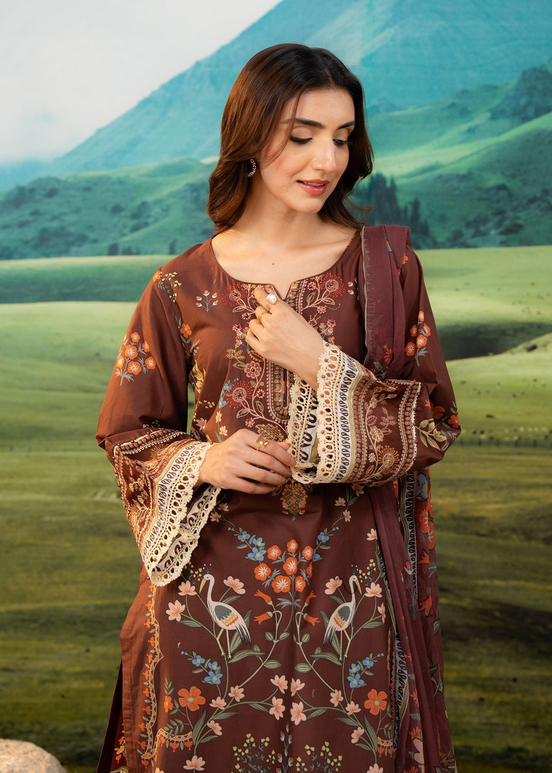 Elysian by Meerak RTW Embroidered Lawn 3 Piece Suit Rustic Casual Collection