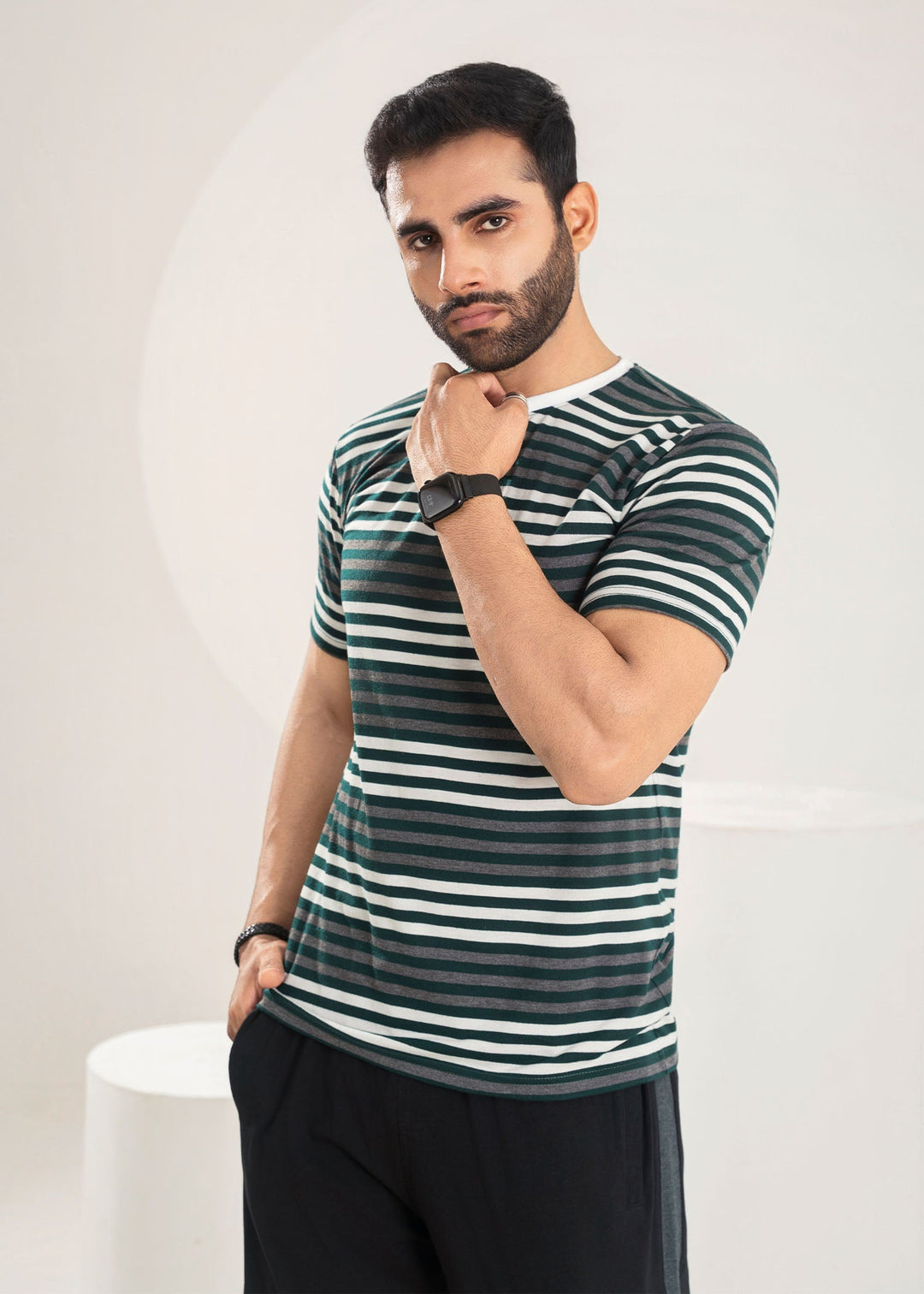 West Drop by Buraq Mens Shirt RTW Solids Cotton 1 Piece Suit Green Stripper Casual Collection