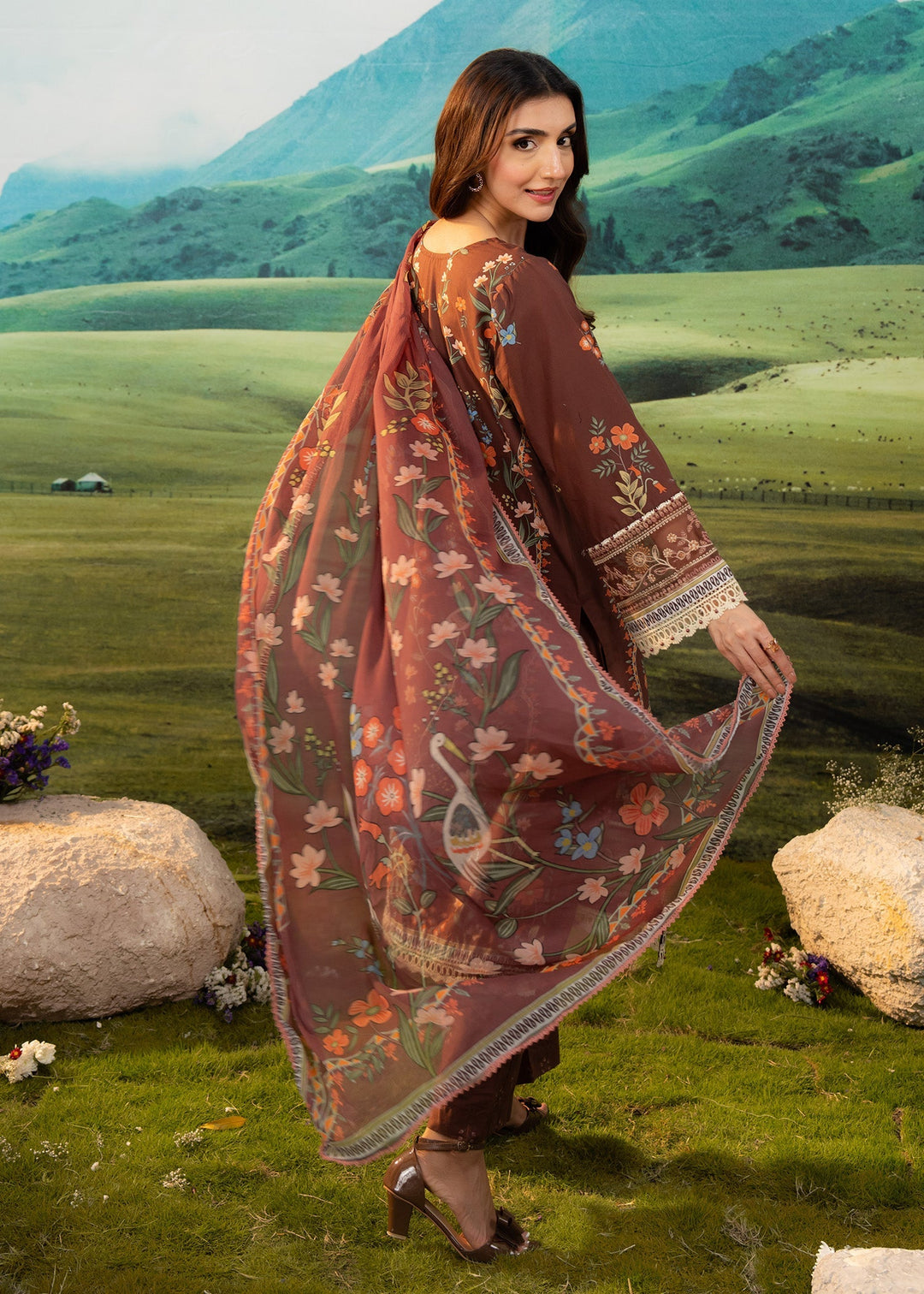 Elysian by Meerak RTW Embroidered Lawn 3 Piece Suit Rustic Casual Collection