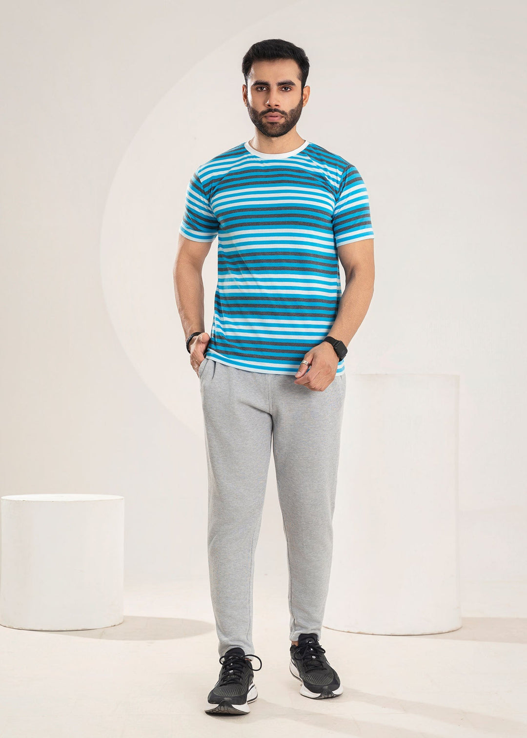 West Drop by Buraq Mens Shirt RTW Solids Cotton 1 Piece Suit Turquise Casual Collection